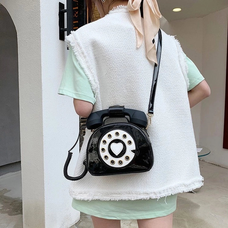 Medium Pu Leather Vintage Style Circle Bag