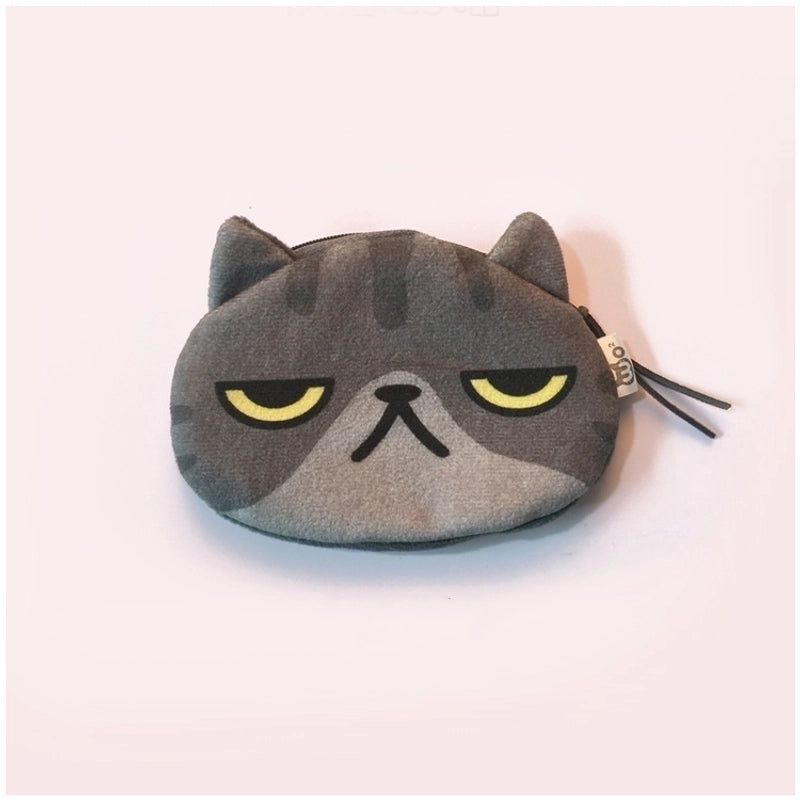 Women's Cat Plush Zipper Coin Purses
