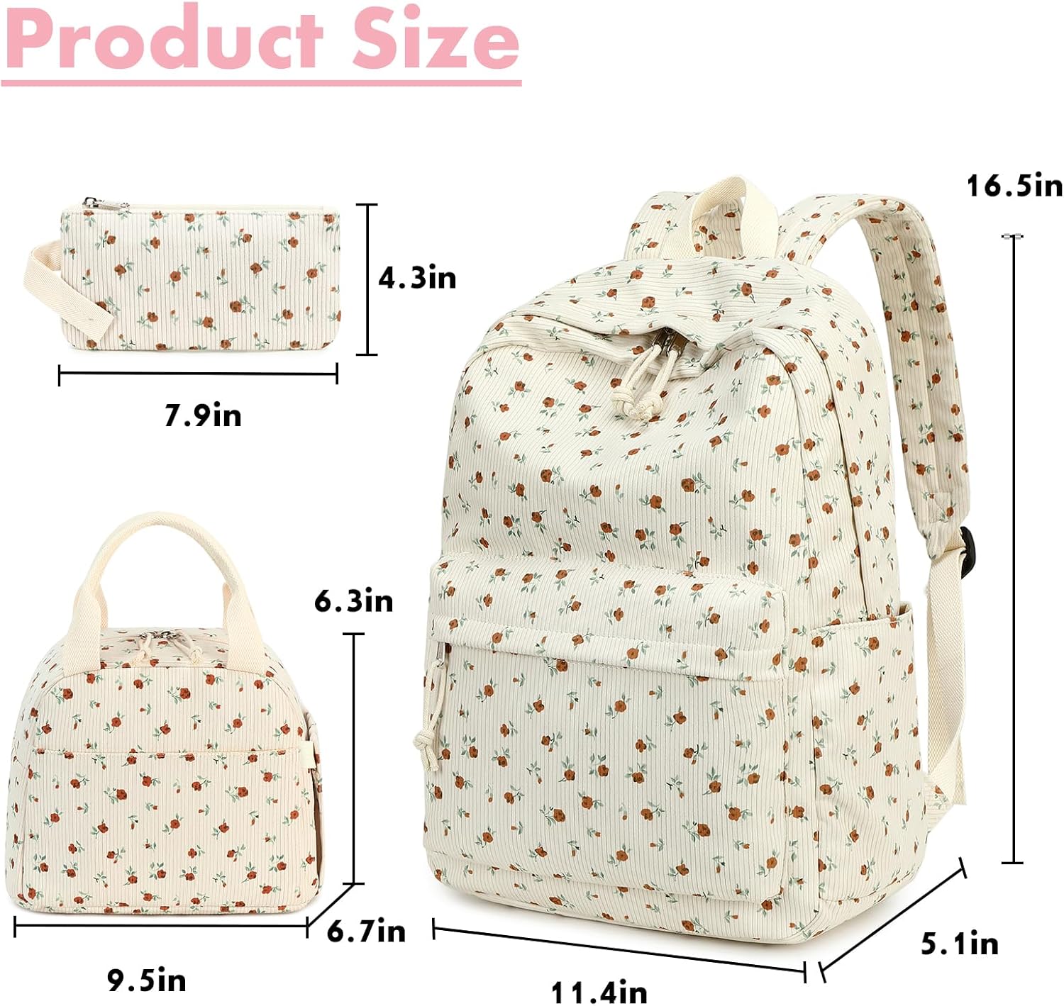 Bluboon School Backpack Teens Girls Boys Kids School Book Bags with Lunch Box Pencil Bag
