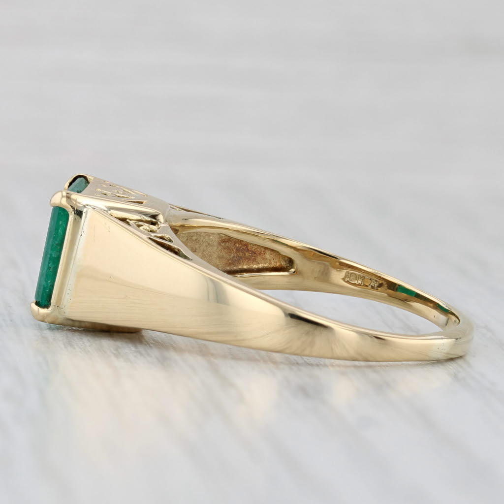 2.95ct Emerald Solitaire Ring 18k Yellow Gold Size 11.5
