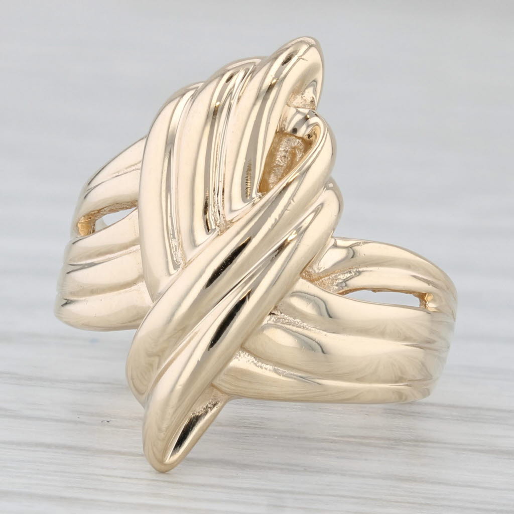 Knot Work Bypass Ring 14k Yellow Gold Size 5.5
