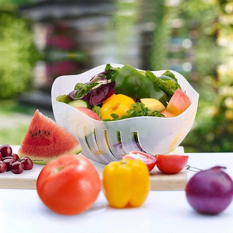 Salad Cutter Bowl. Green