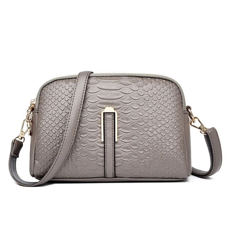 Women's Small Pu Leather Solid Color Basic Shell Zipper Shoulder Bag Crossbody Bag Dome Bag