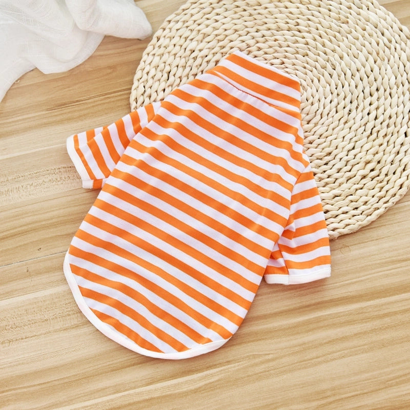Minimalist Cotton Stripe Pet Clothing