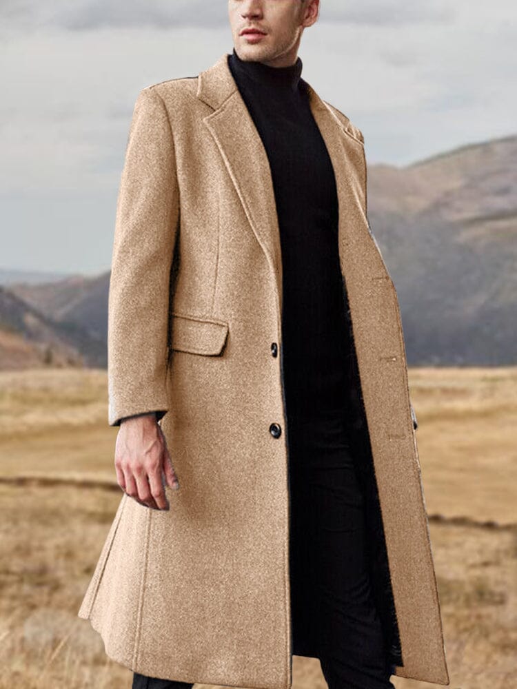 Premium Simple Solid Tweed Coat