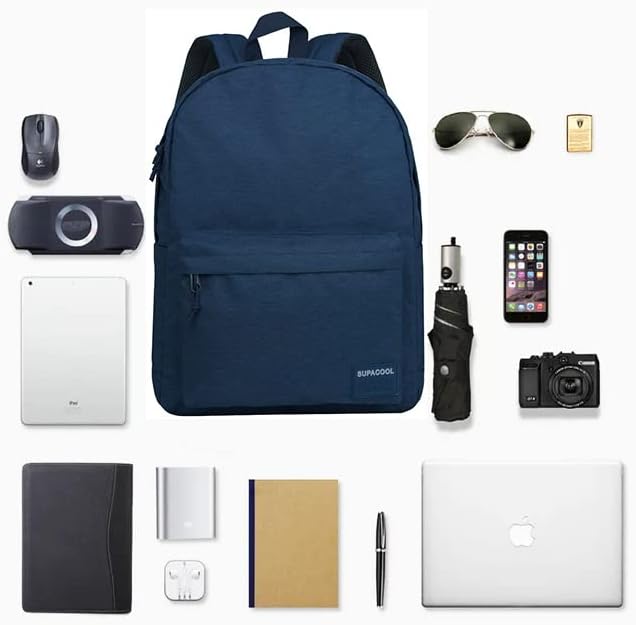 SUPACOOL Casual Laptop Backpack for Men and Women, School Backpack for Boys and Girls, College Bookbag, USB Charging Port, Lightweight Back Pack(Black)
