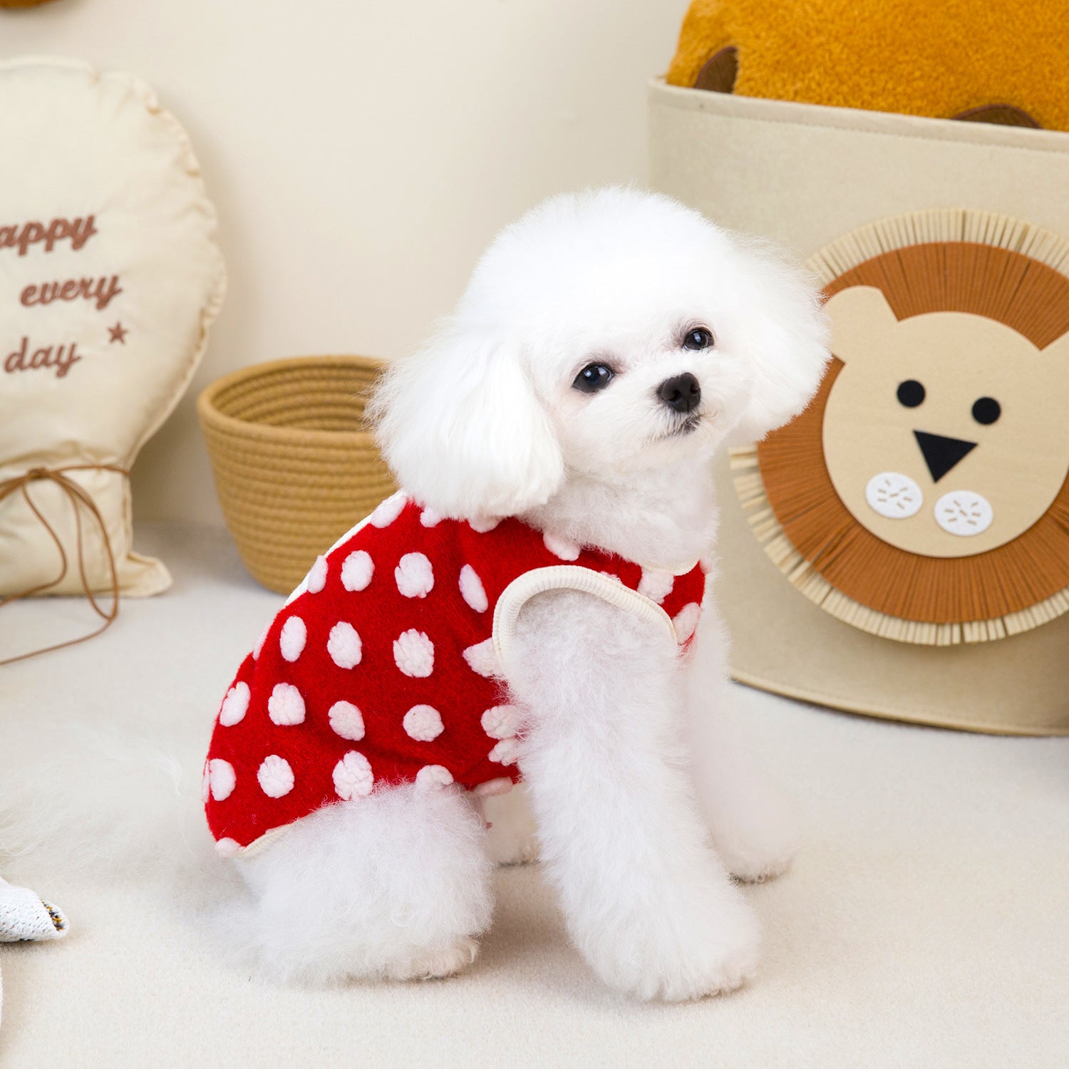 Fleece Soft Polka Dot Dog Cat Jacket Vest
