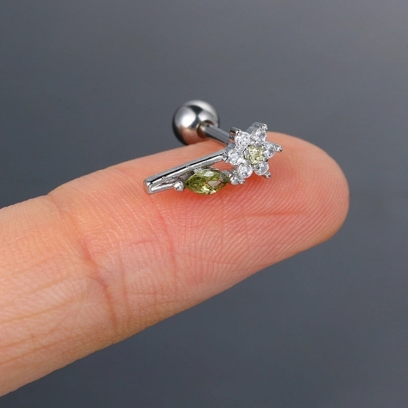 1 Piece Minimalist Classic Style Geometric Butterfly Inlay Copper Zircon Ear Studs