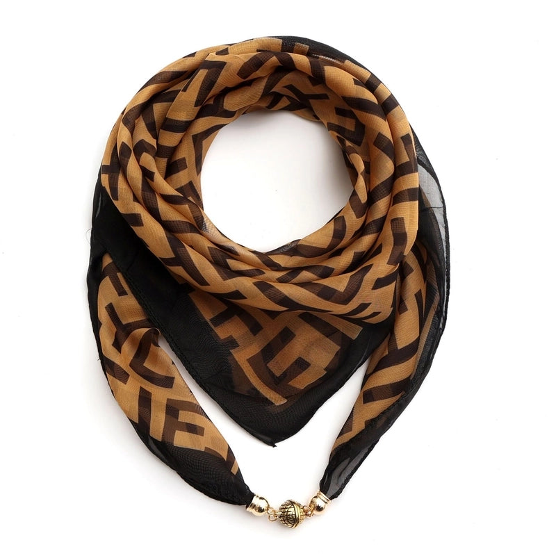 Women's Elegant Sweet Letter Flower Polyester Printing Silk Scarf