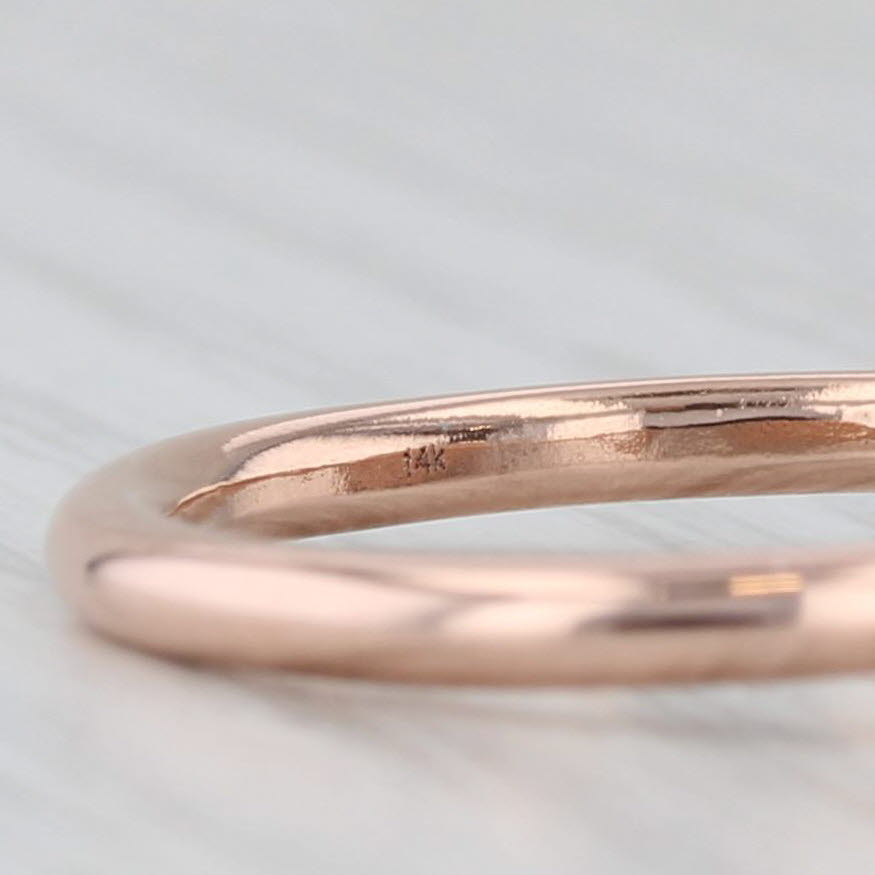 New Custom 0.98ct Galaxy Diamond Solitaire Ring 14k Rose Gold Size 6 Shield Cut