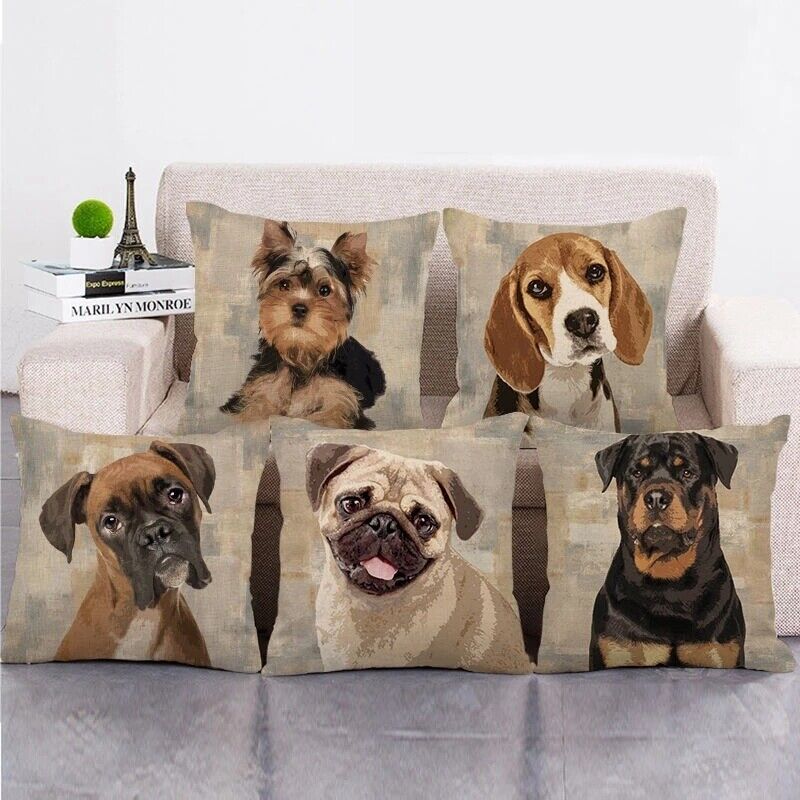 18 Pet Dog Puppy French Bulldog Throw Pillow Case Labrador Couch Cushion Cover