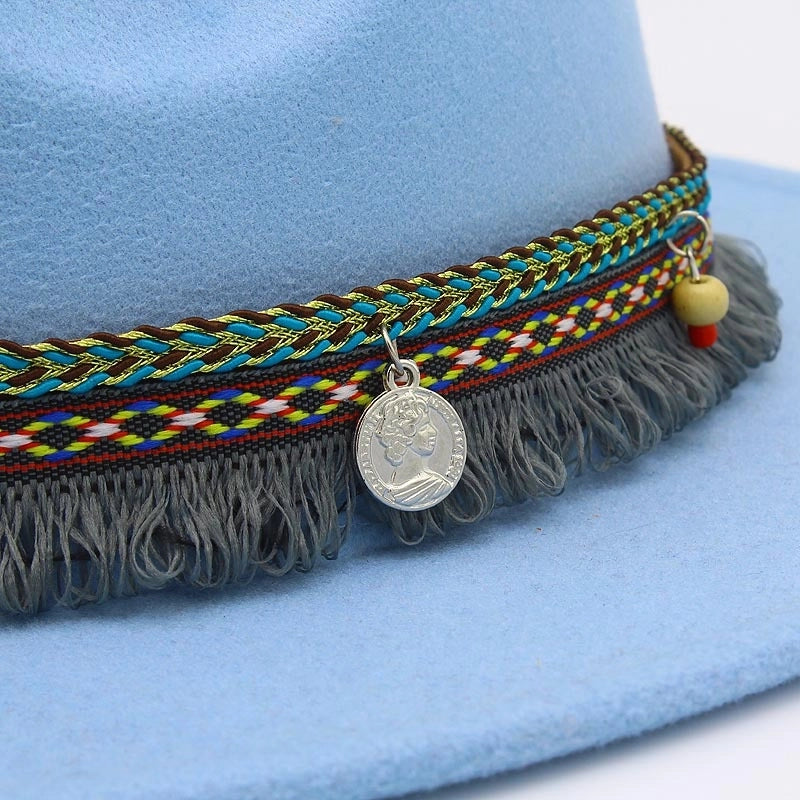 Lightweight New Jazz Hat Men's And Women's Retro Ethnic Style Top Hat Woolen Gentleman Hat Felt Hat