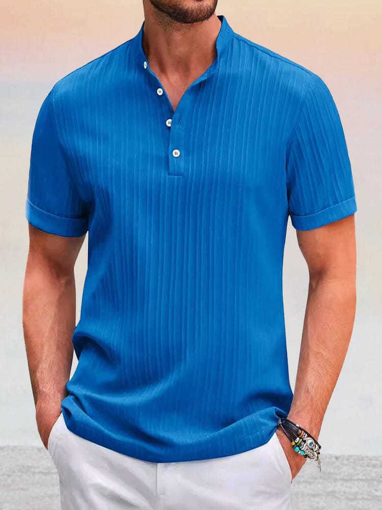 Leisure Simple Stripe Henley Shirt