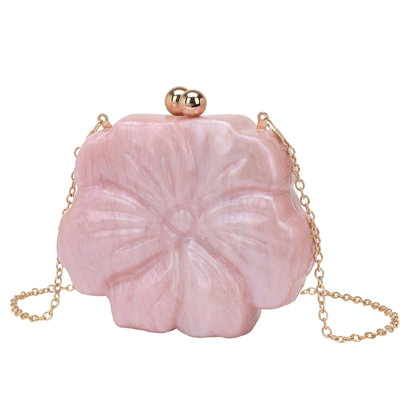 White Pink Black Arylic Solid Color Round Evening Bags
