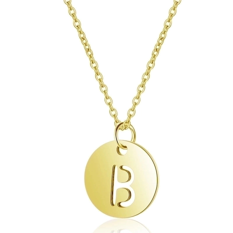 Minimalist Letter Stainless Steel Titanium Steel Plating Chain Gold Plated Pendant Necklace