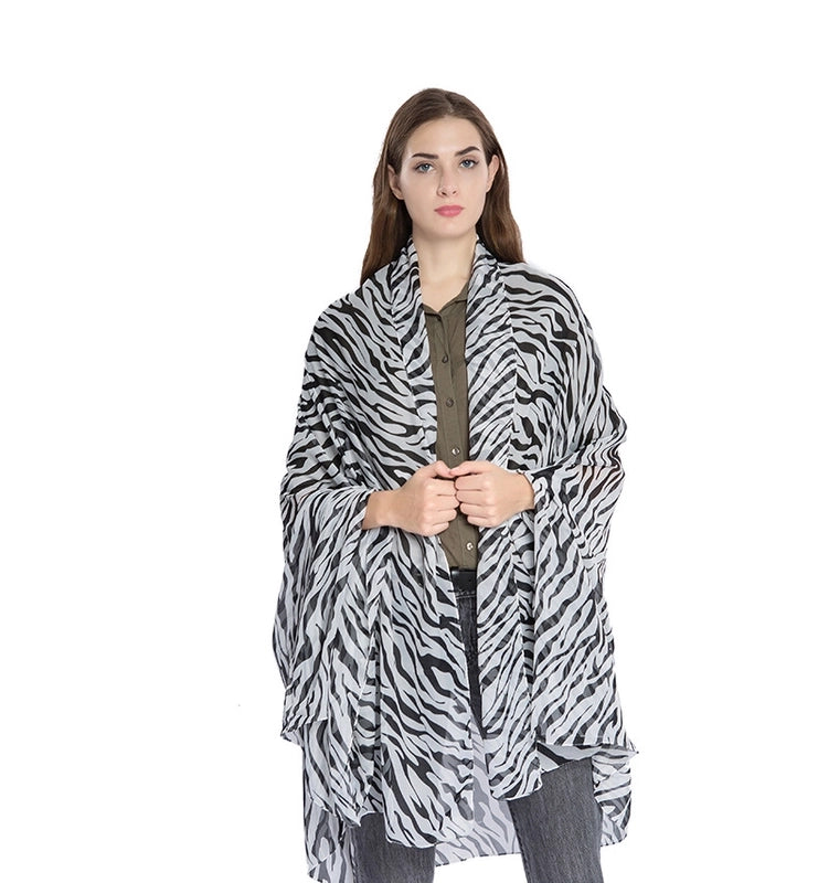 Women's Streetwear Round Dots Leopard Chiffon Scarf