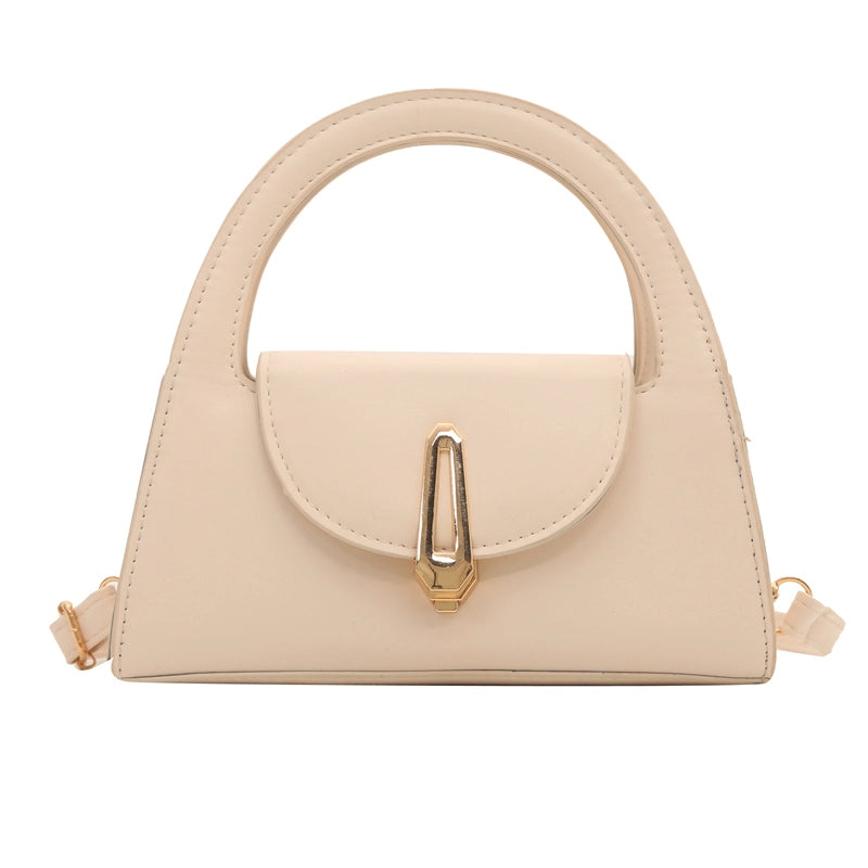 Women's Medium Pu Leather Solid Color Streetwear Square Lock Clasp Crossbody Bag