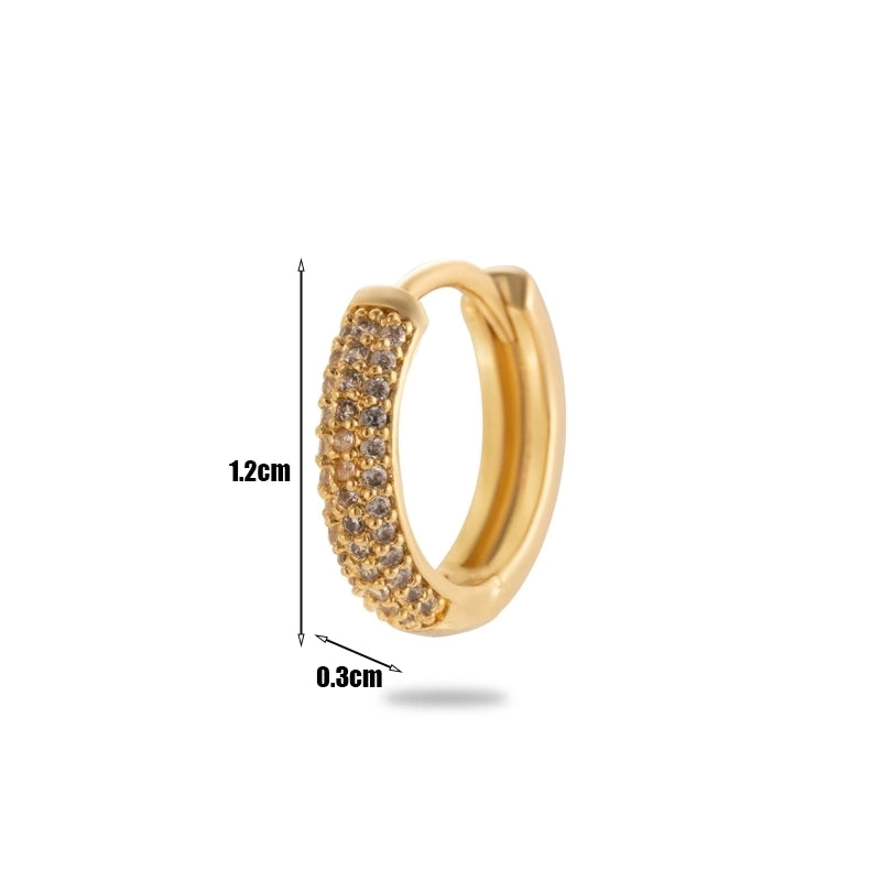 1 Piece Minimalist Classic Style Round Plating Inlay Copper Zircon 18k Gold Plated Ear Studs