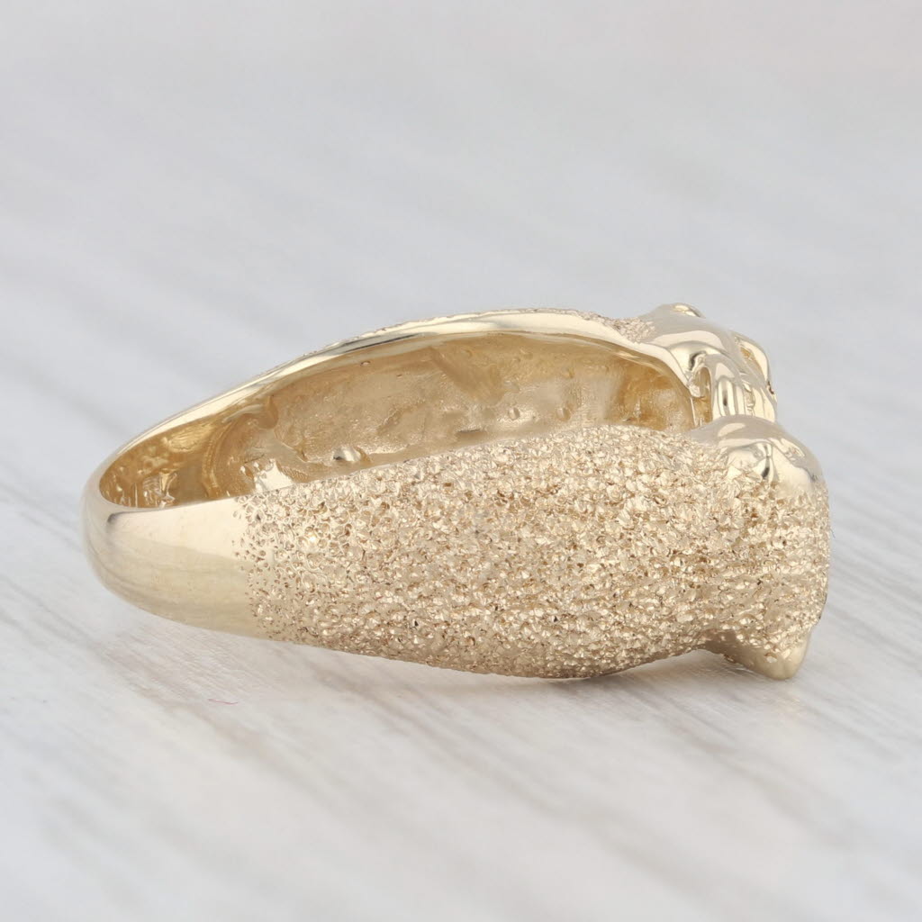 Panthers Holding Ring Brushed 14k Yellow Gold Size 7.5