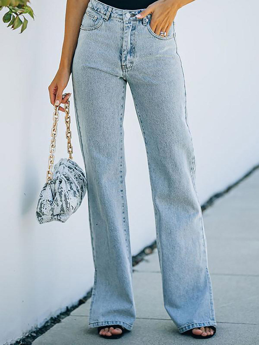 Slit Ankle Flare Denim