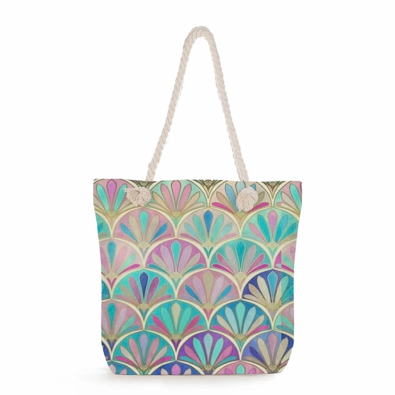 Women's Medium Linen Flower Vintage Style Classic Style Square Zipper Shoulder Bag