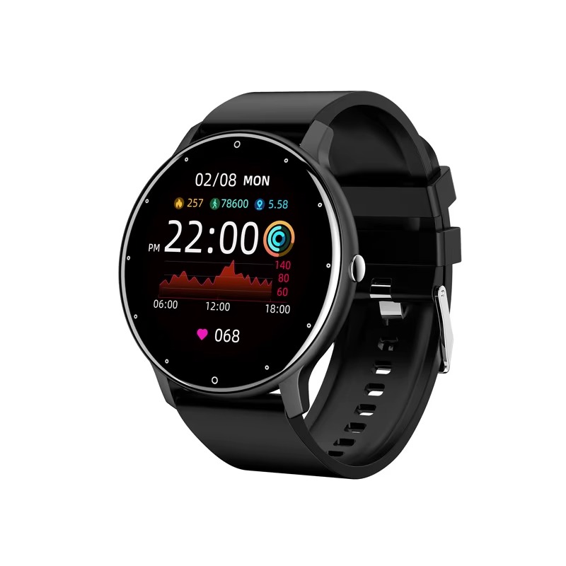 Fitness Tracker Waterproof Smart Watch With ZL02 Round Smart Watch With Heart Rate Monitor Prediction Watch