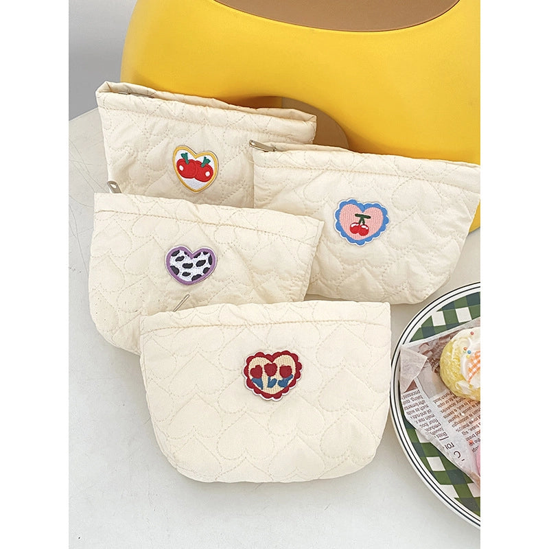 Casual Elegant Lady Cherry Heart Shape Polyester Storage Bag