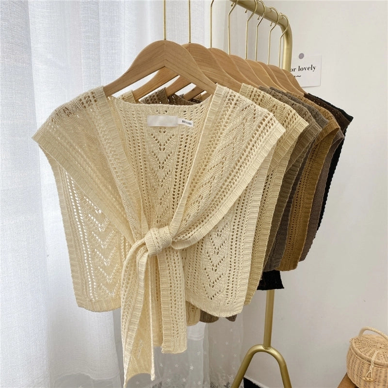 Women's Sweet Solid Color Knit Shawl