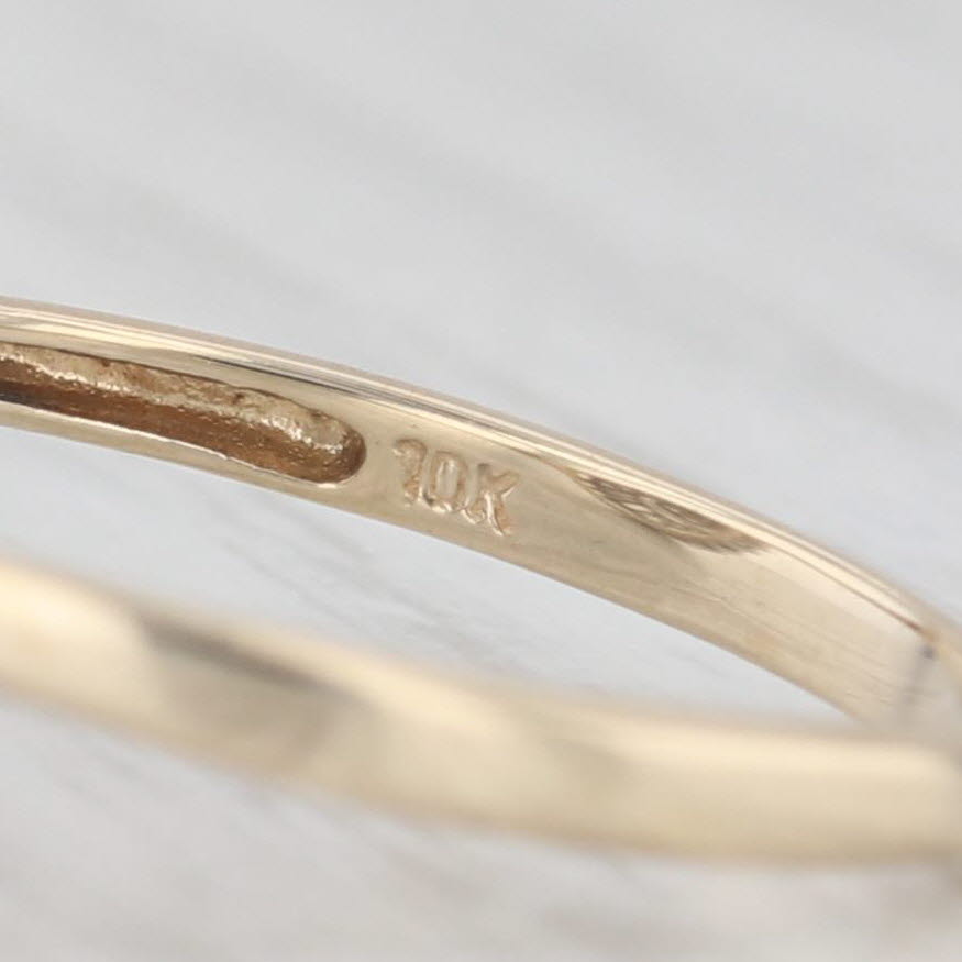0.10ctw Pear Halo Engagement Ring 10k Yellow Gold Size 8.75