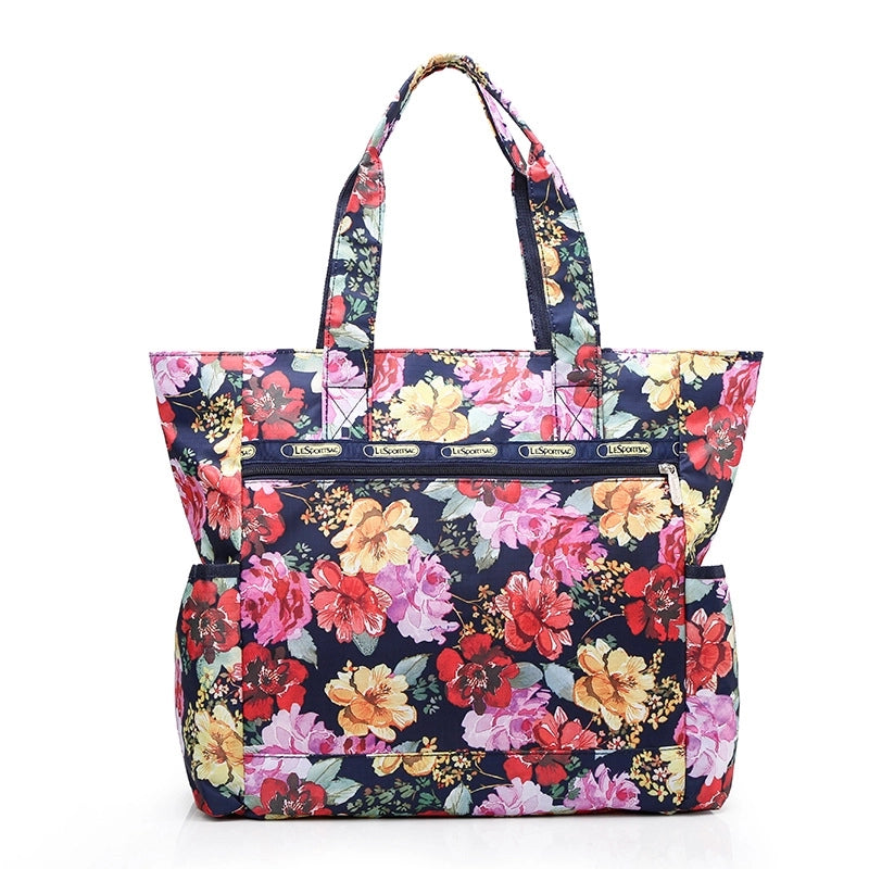 Women's Large Oxford Cloth Printing Classic Style Square Zipper Shoulder Bag