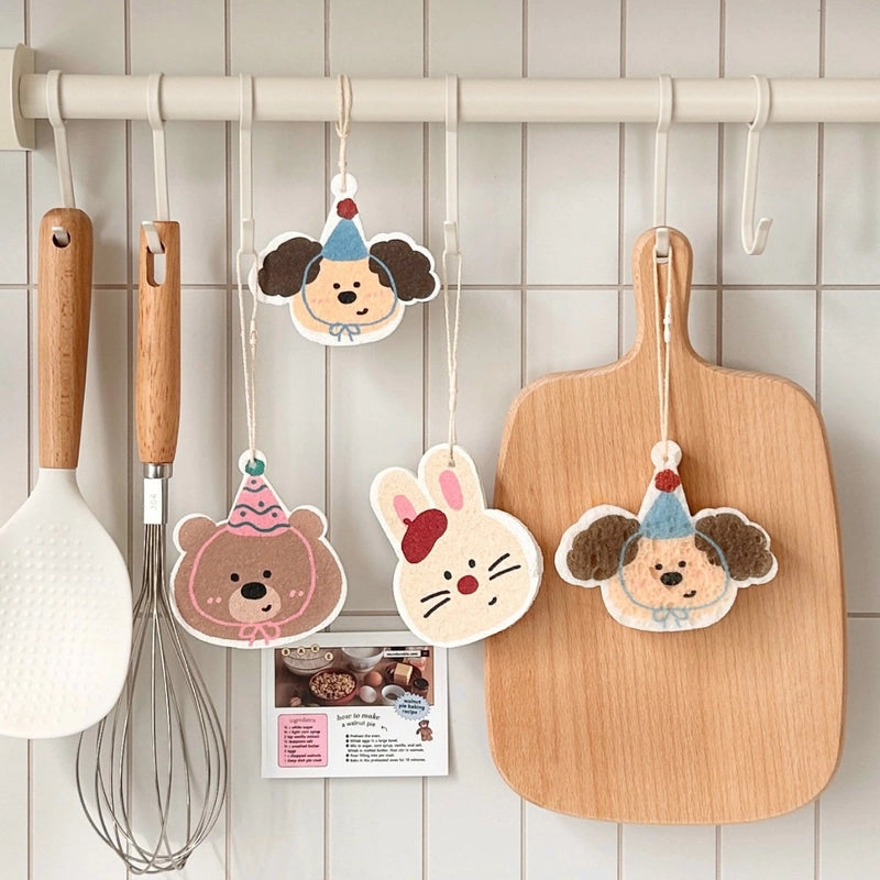 Chef Lele Cute Natural Wood Pulp Cotton Rag Wash Dishes And Wipe Wipe Artifact Decontamination Smear Cloth Kitchen Artifact