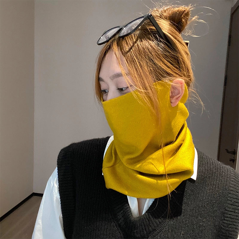 Unisex Minimalist Solid Color Polyester Crochet Lace Scarf Mask