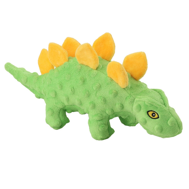 New Two-in-one Pet Plush Sound Toy Dinosaur Dog Relieving Stuffy Molar Teeth Cleaning Cartoon Stegosaurus Toy