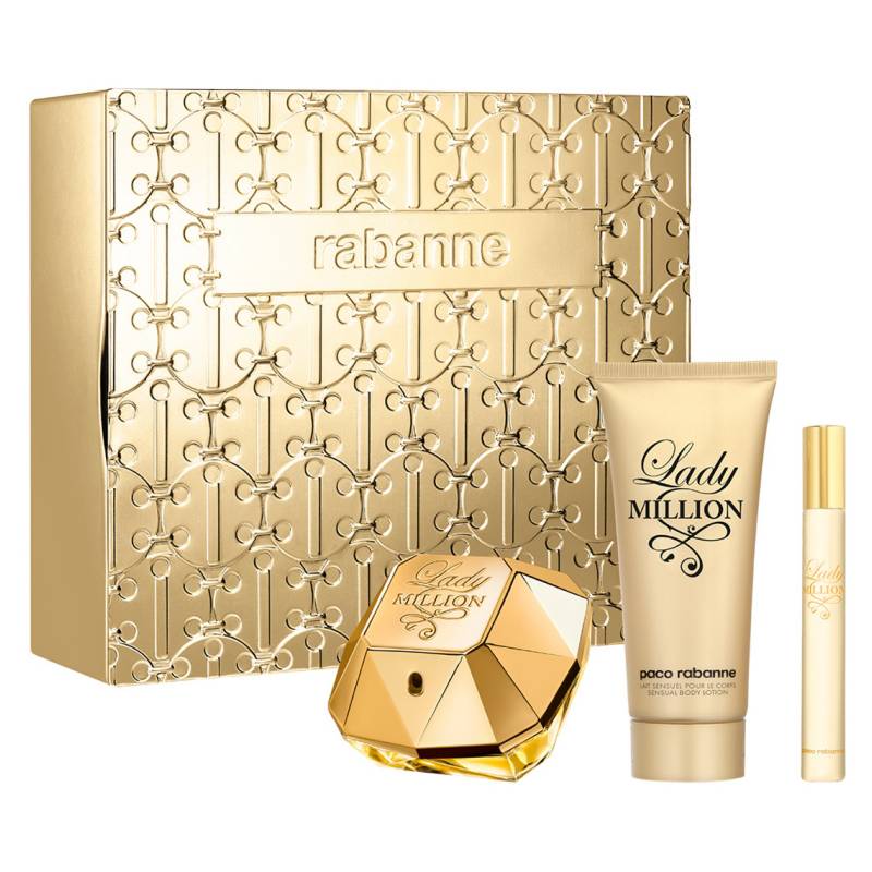 Set Paco Rabanne Lady Million EDP 80ML + Loción Corporal 100 ML + Megaspritzer 10 ML