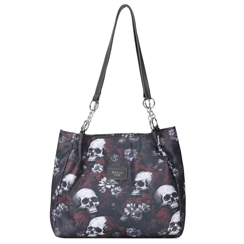 Halloween Women's Oxford Cloth Geometric Ghost Punk Zipper Underarm Bag