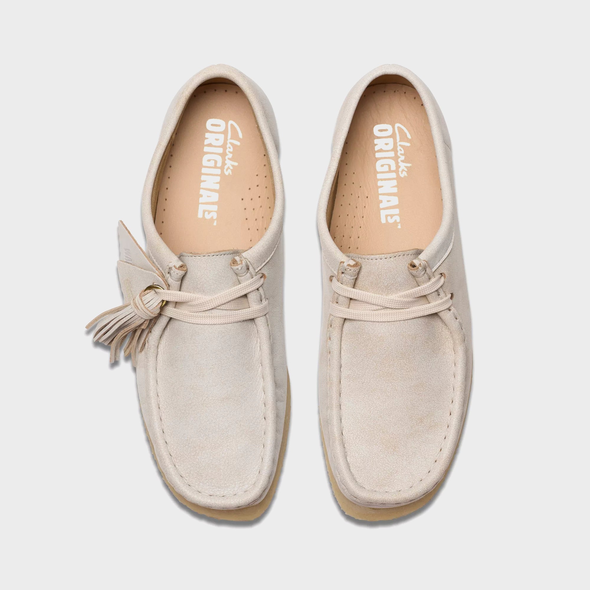 Clarks Wallabee - White Leather
