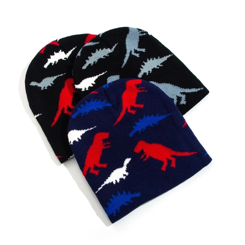 Children Unisex Minimalist Dinosaur Crochet Lace Wool Cap