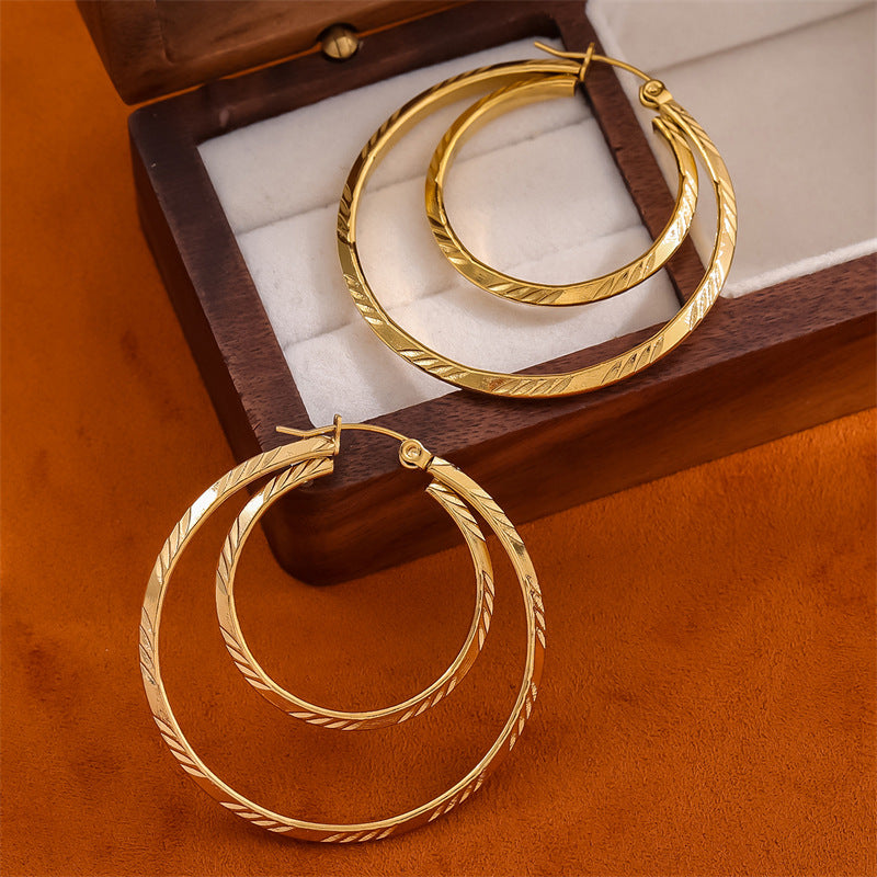 Minimalist Geometric Stainless Steel Polishing Earrings