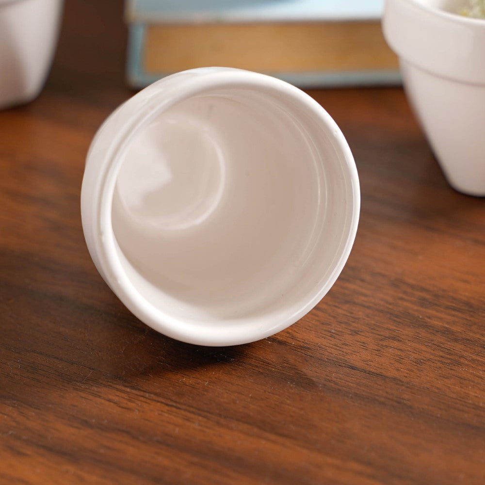 Modern Mini Pot For Decor White Set of 4