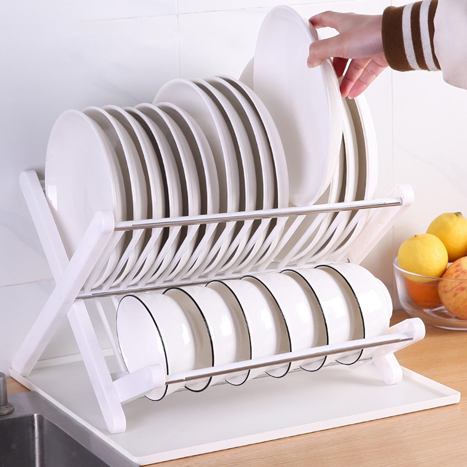 Foldable Dish Rack . Folding Storage Rack for Dishes