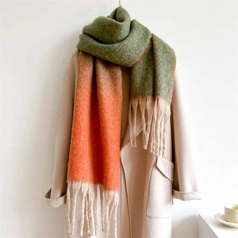 Women's Elegant Basic Minimalist Tassel Imitation Cashmere Polyester Scarf