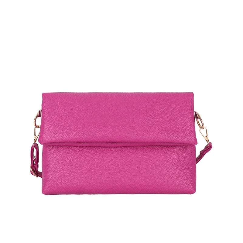 Women's Medium Pu Leather Solid Color Streetwear Square Flip Cover Shoulder Bag Crossbody Bag Square Bag
