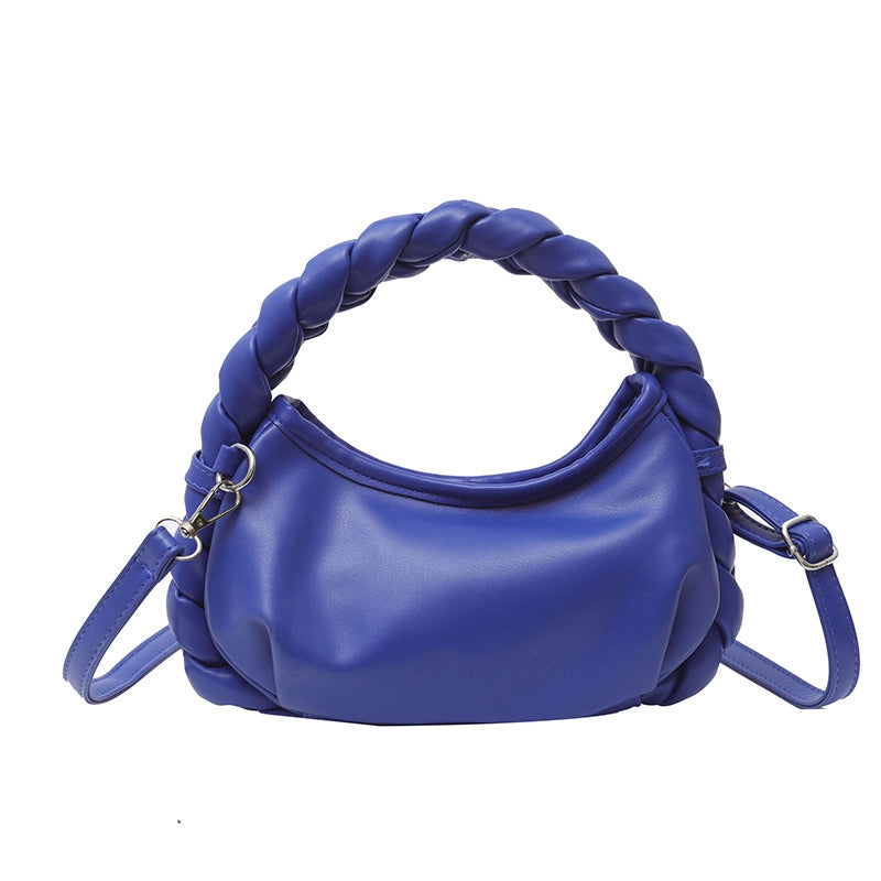 Women's Medium Pu Leather Solid Color Streetwear Dumpling Shape Zipper Crossbody Bag