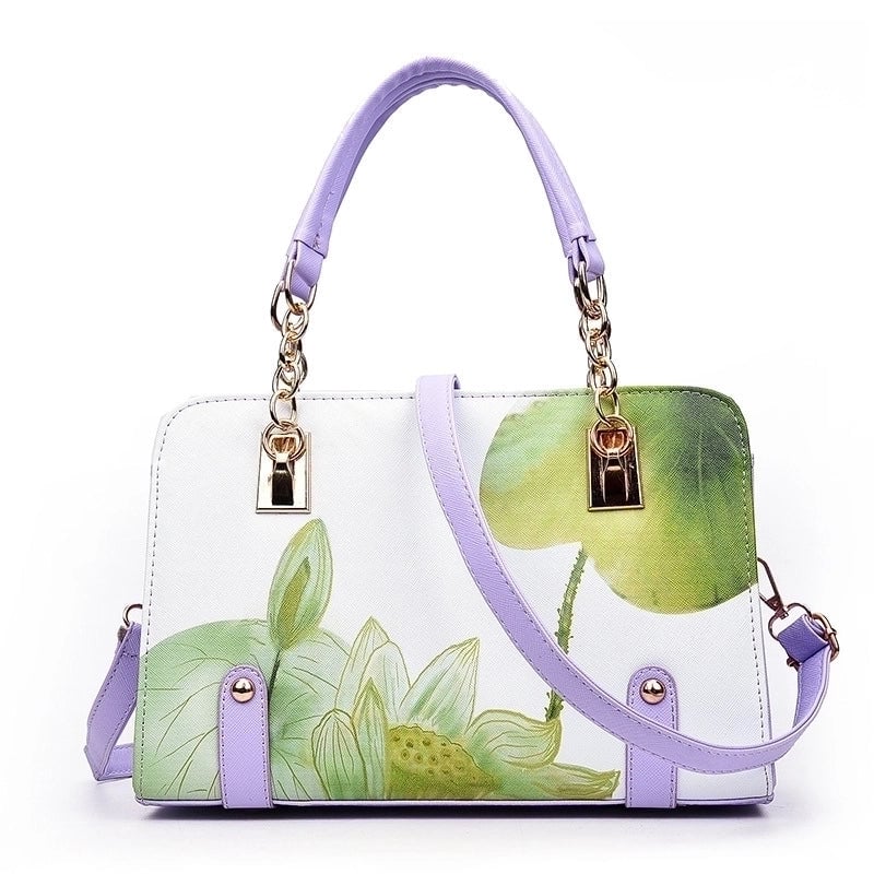 Women's Medium Pu Leather Color Block Streetwear Square Zipper Tote Bag