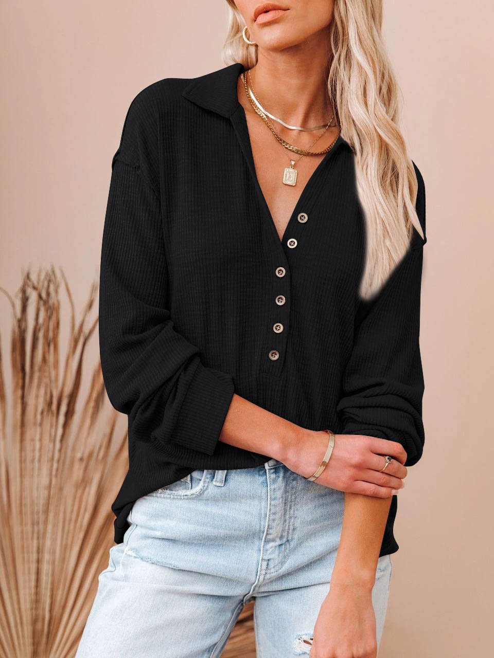 Button Down Casual Top