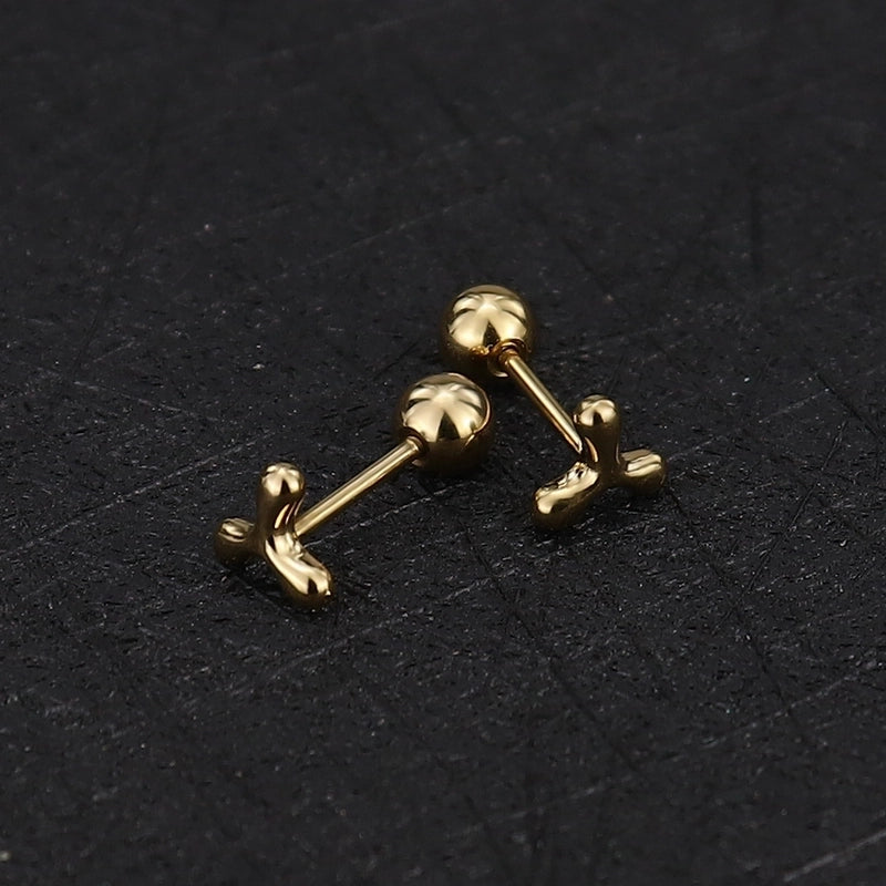 1 Piece Minimalist Commute Geometric Plating Titanium Steel Cartilage Earrings