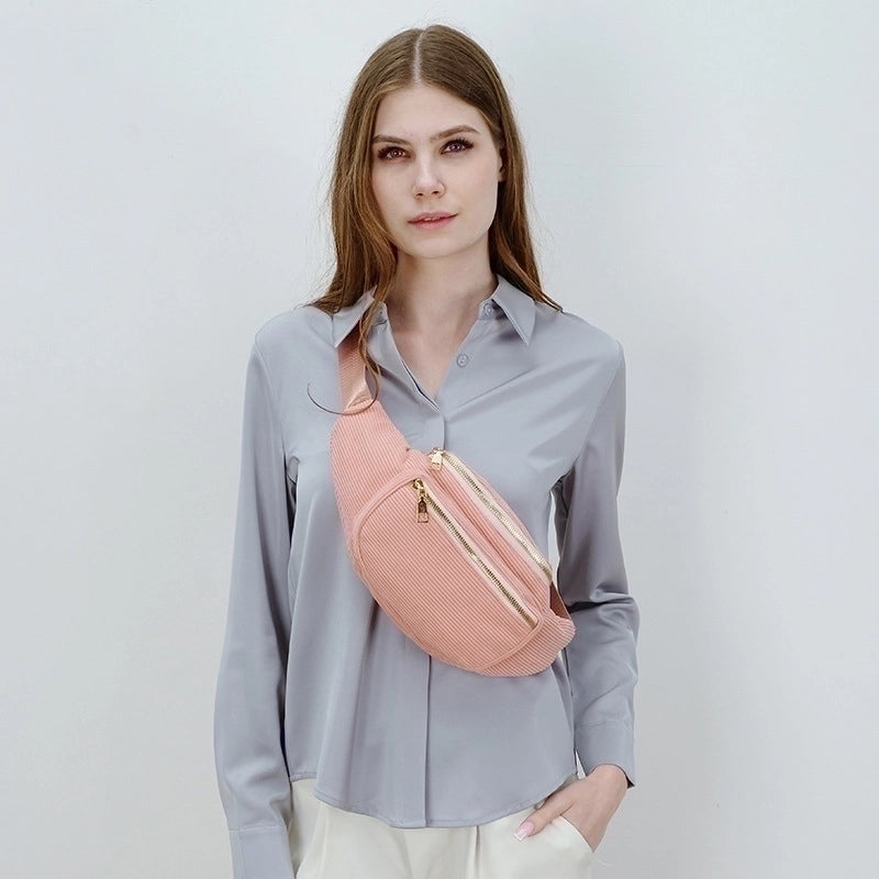 Women's Streetwear Solid Color Corduroy Waist Bags
