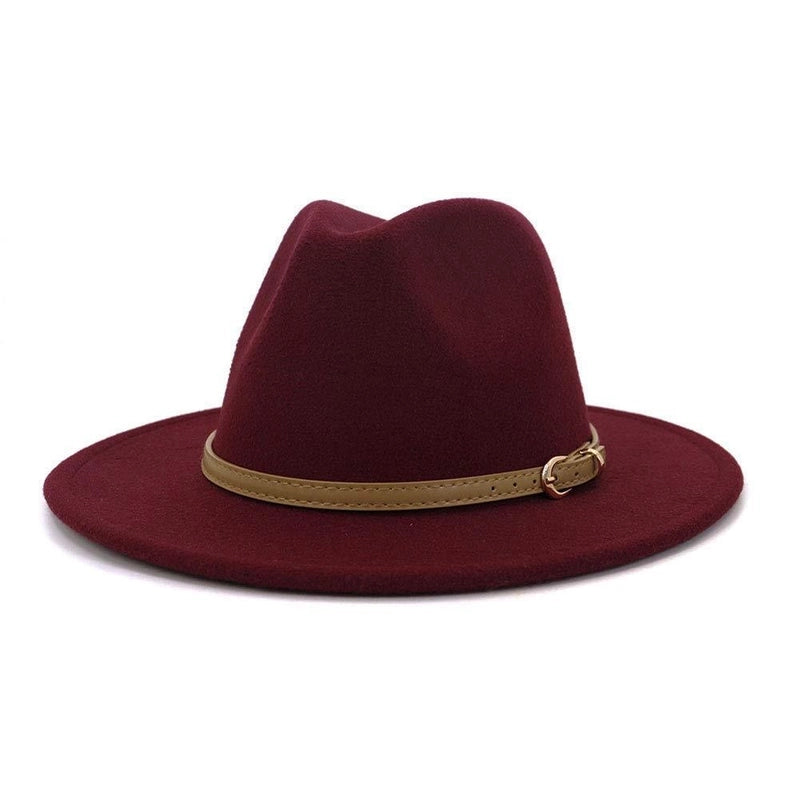 Fashion Flat Top Hat Women's British French Socialite Elegant Felt Hat Autumn And Winter Warm Jazz Hat Men's
