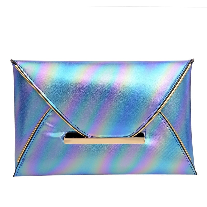 Women's Pu Leather Solid Color Basic Classic Style Flip Cover Envelope Bag Clutch Bag