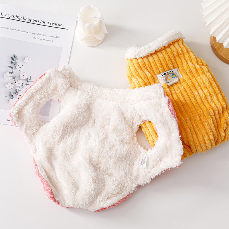 Corduroy Dog Cat Vest Coat Harness